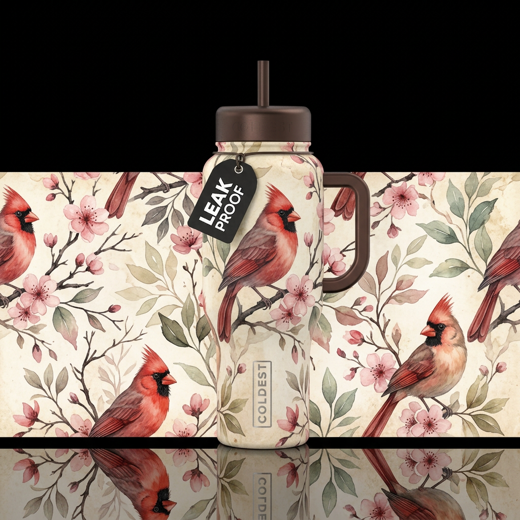 Cardinals Love water bottle design