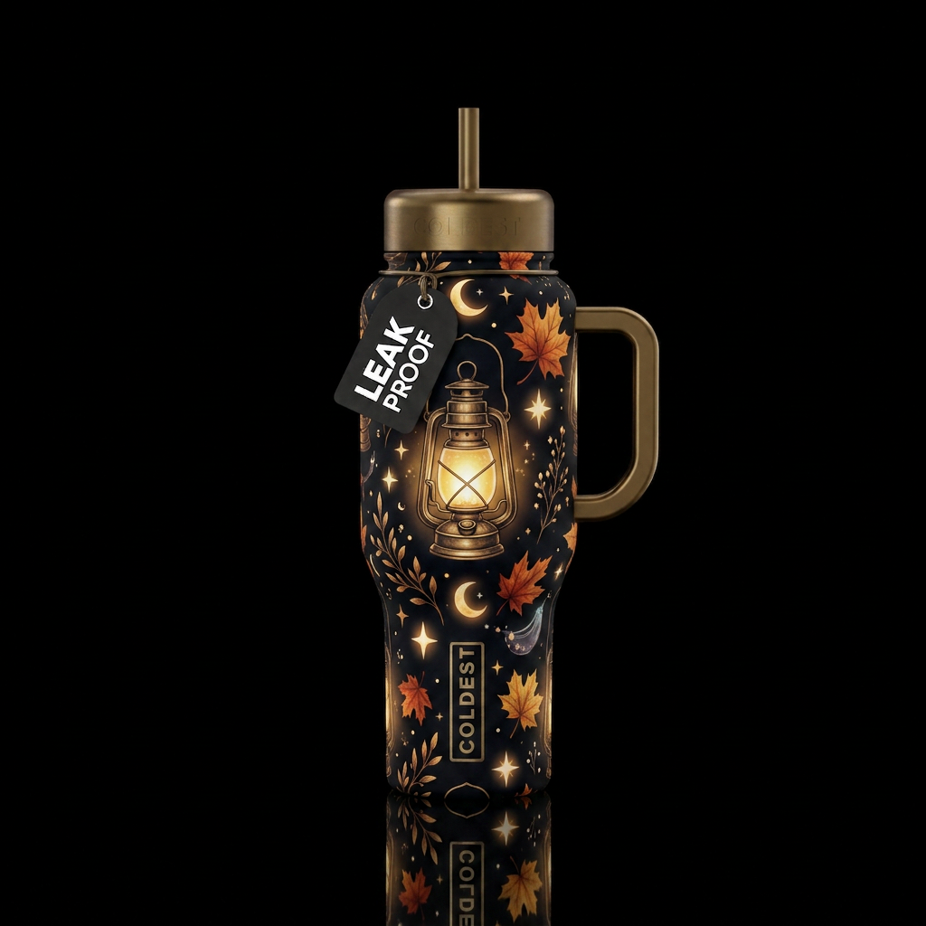 Glowie Autumns Night water bottle design