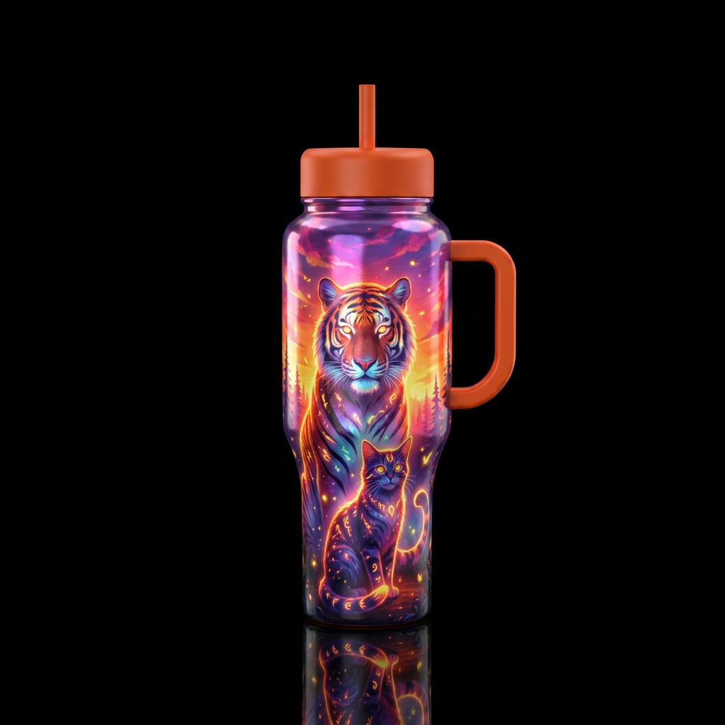 Purrrrfection water bottle design