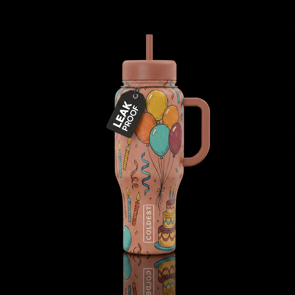 Happy Birthday water bottle design