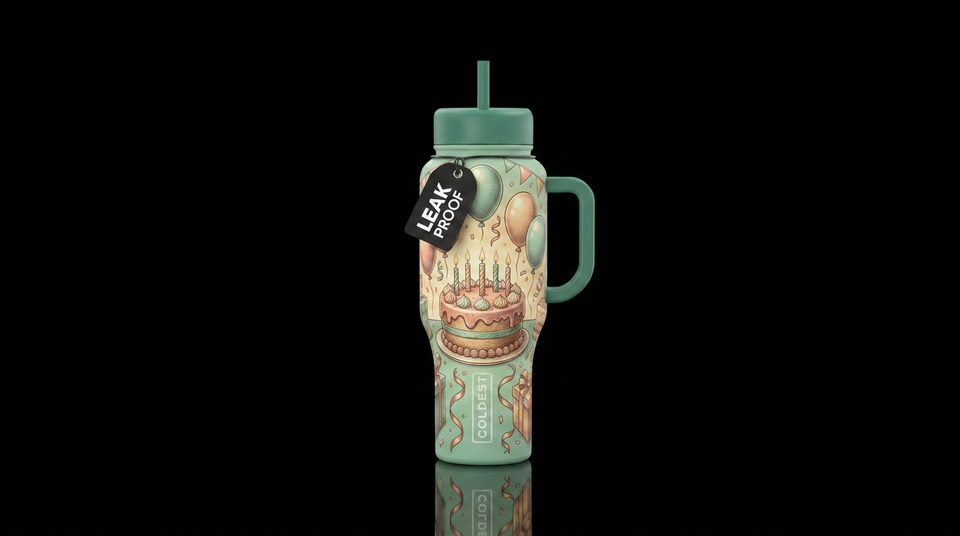 Happy Birthday to You water bottle design