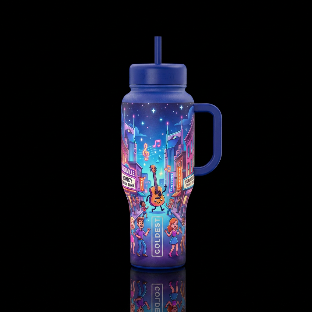 Nashville Nights water bottle design