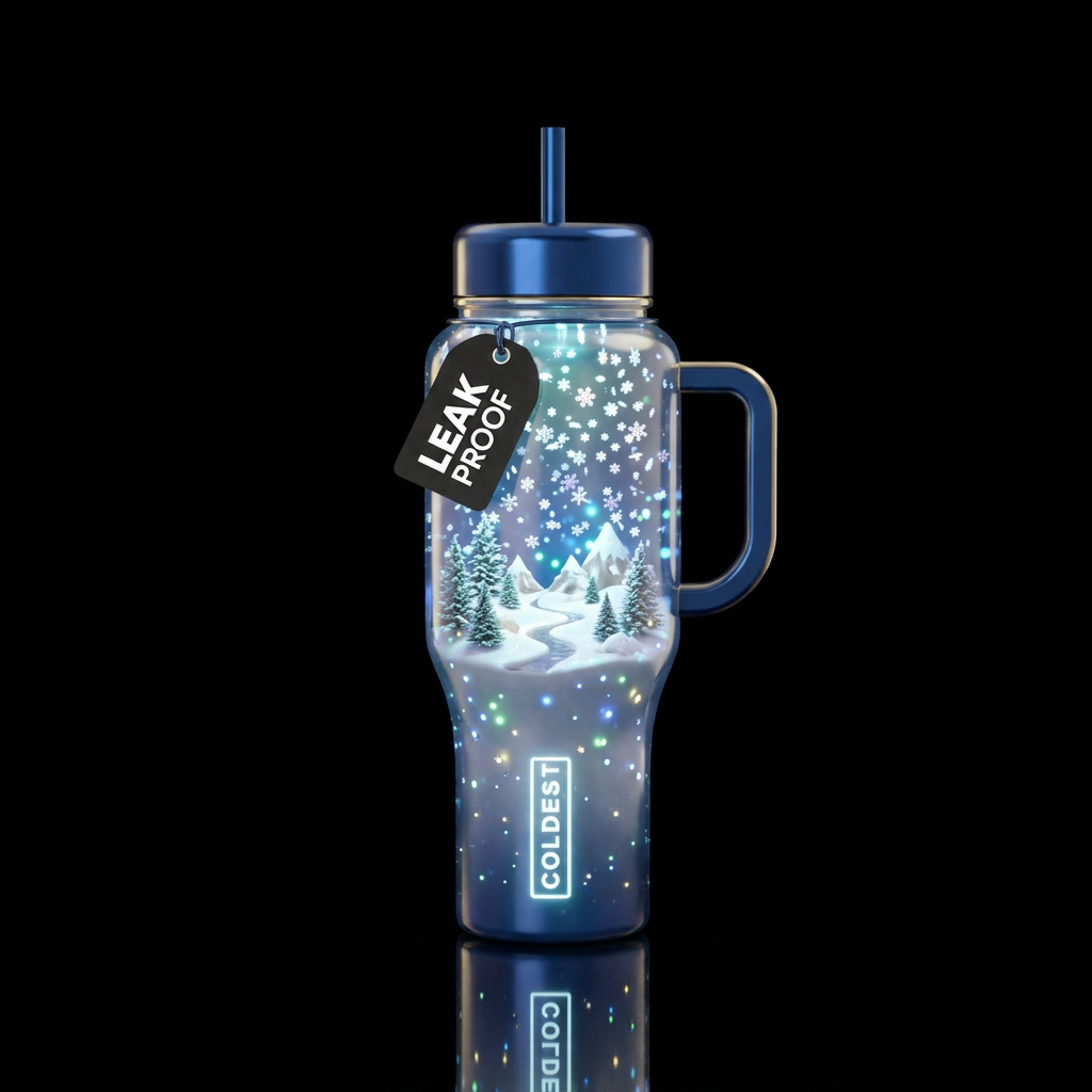 Glowie Winter Wonderland water bottle design