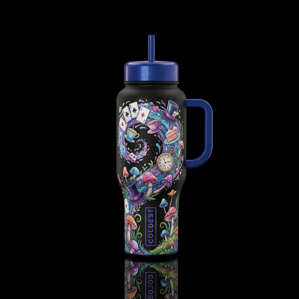 Down the Rabbit Hole water bottle design