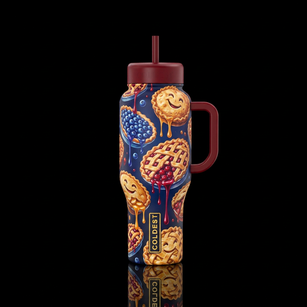Pies before Guys water bottle design