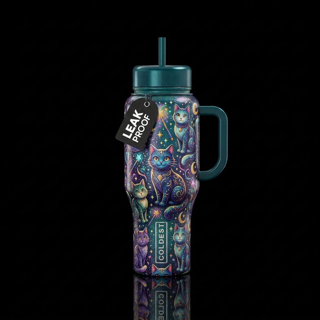Cat Magic water bottle design