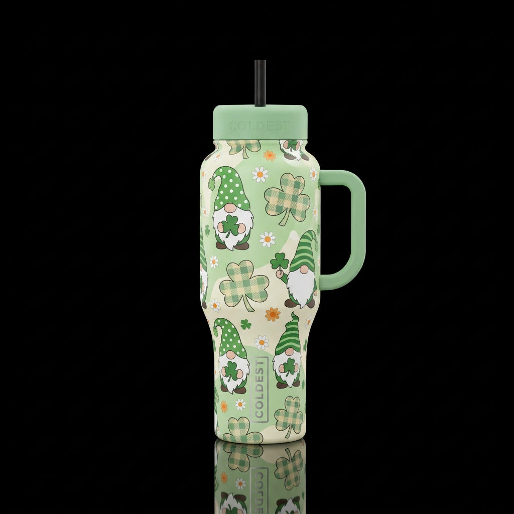 Lucky Gnome water bottle design