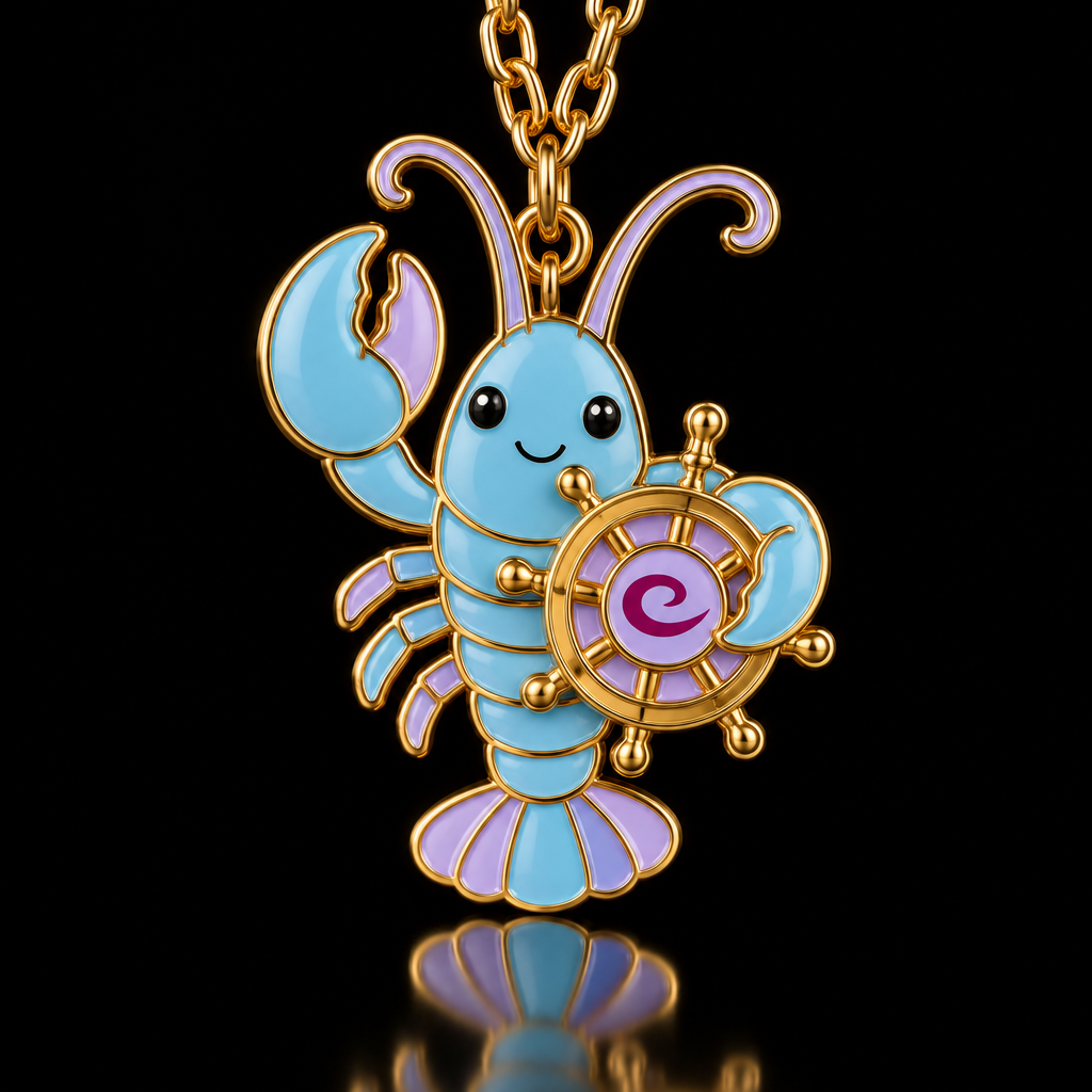 Barnaby Blue Lobster water bottle design