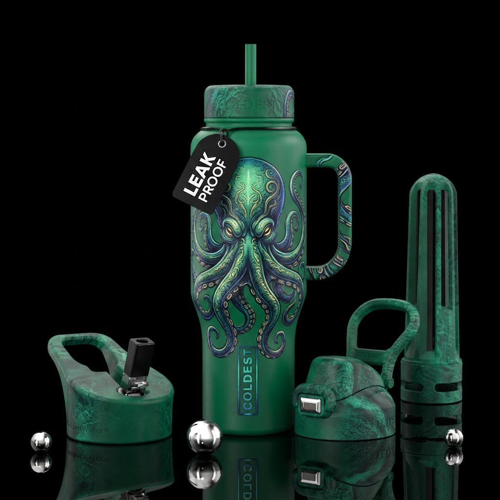The kraken water bottle design