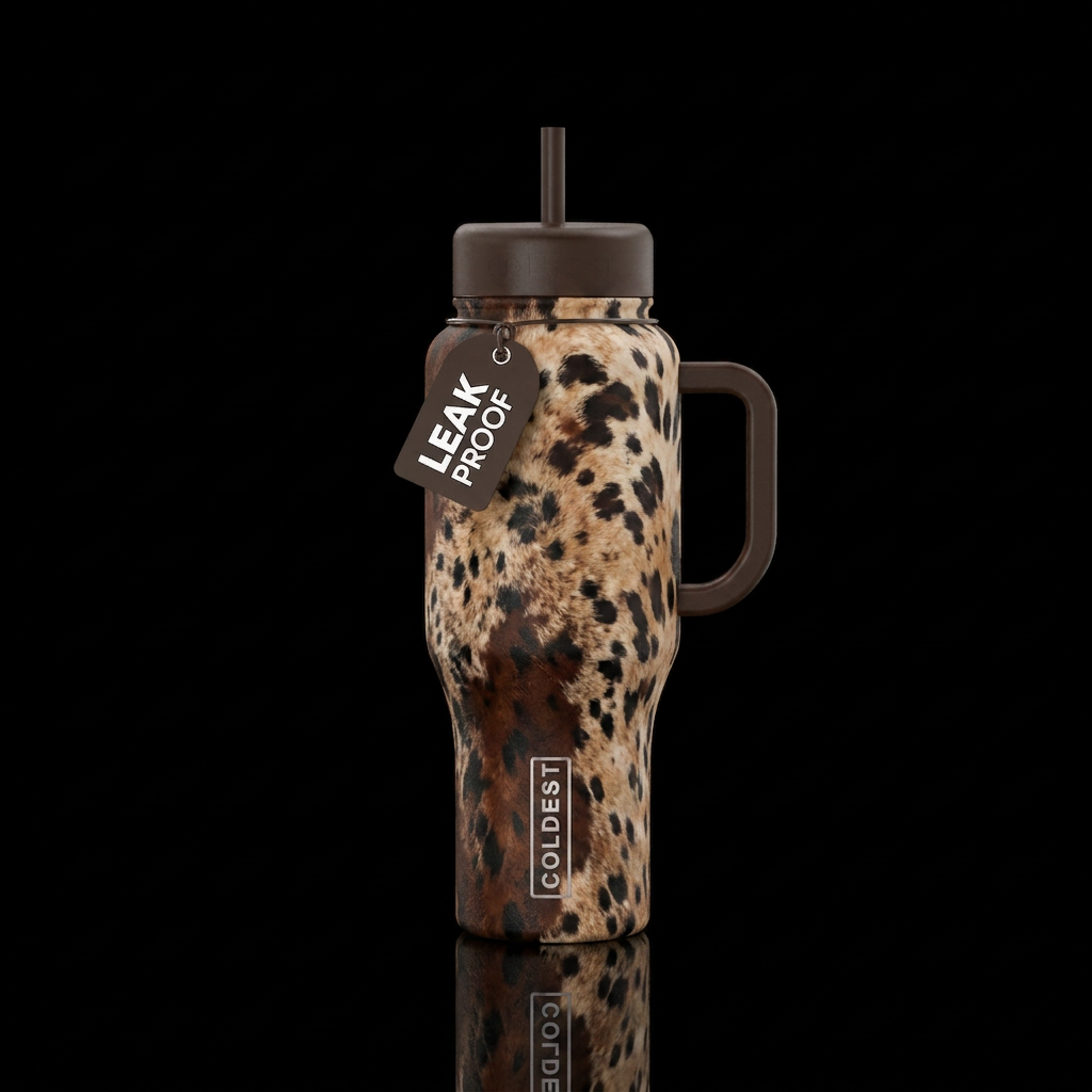 Apalosa brown and black print water bottle design