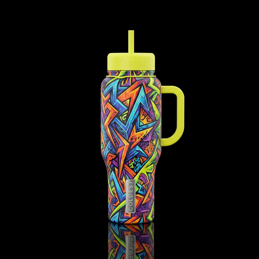 Restless and hard. Sharp and to the point. Full of... water bottle design