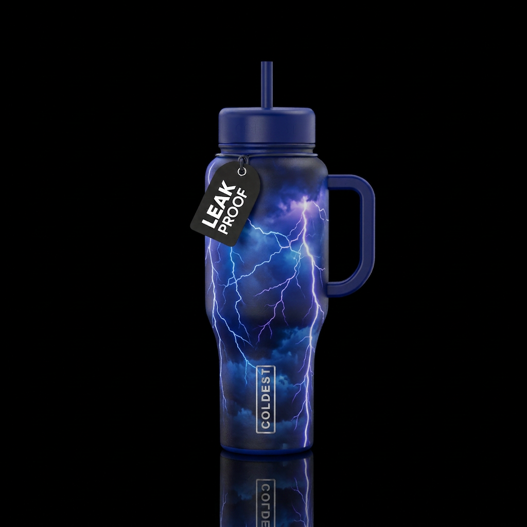 Lightening across the sky in a really wicked storm... water bottle design