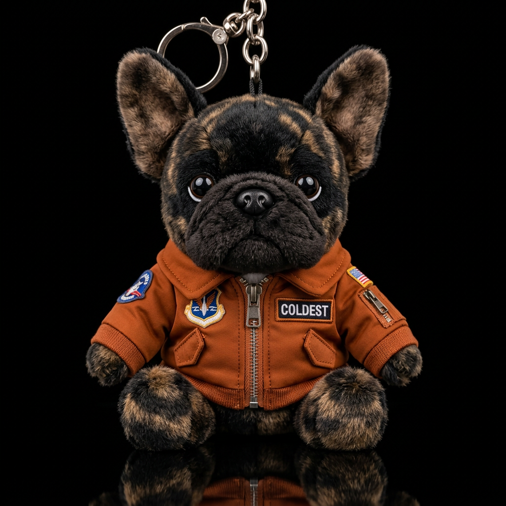 Frenchie flight school water bottle design