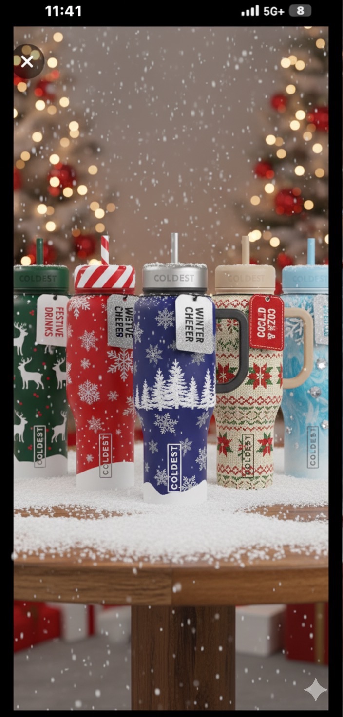 The winter solstice collection water bottle design