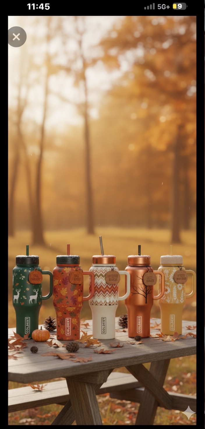 The spice cider collection water bottle design