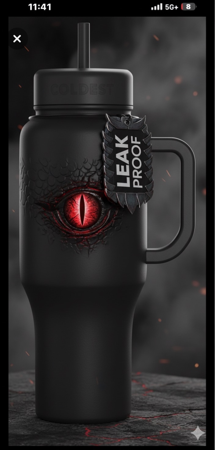 The dragons gaze water bottle design