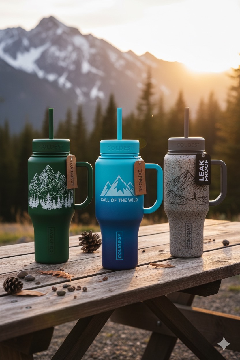 Mountain mama water bottle design