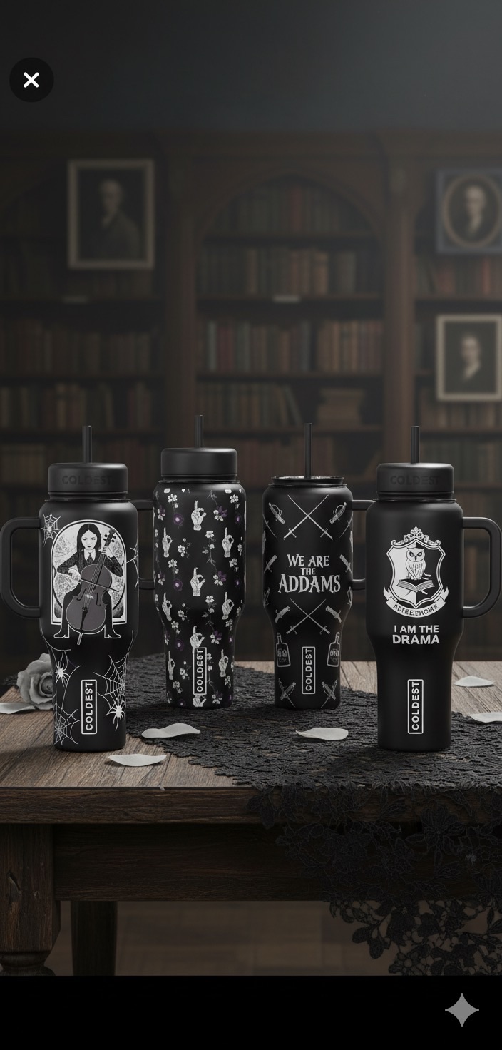 Wednesday water bottle design