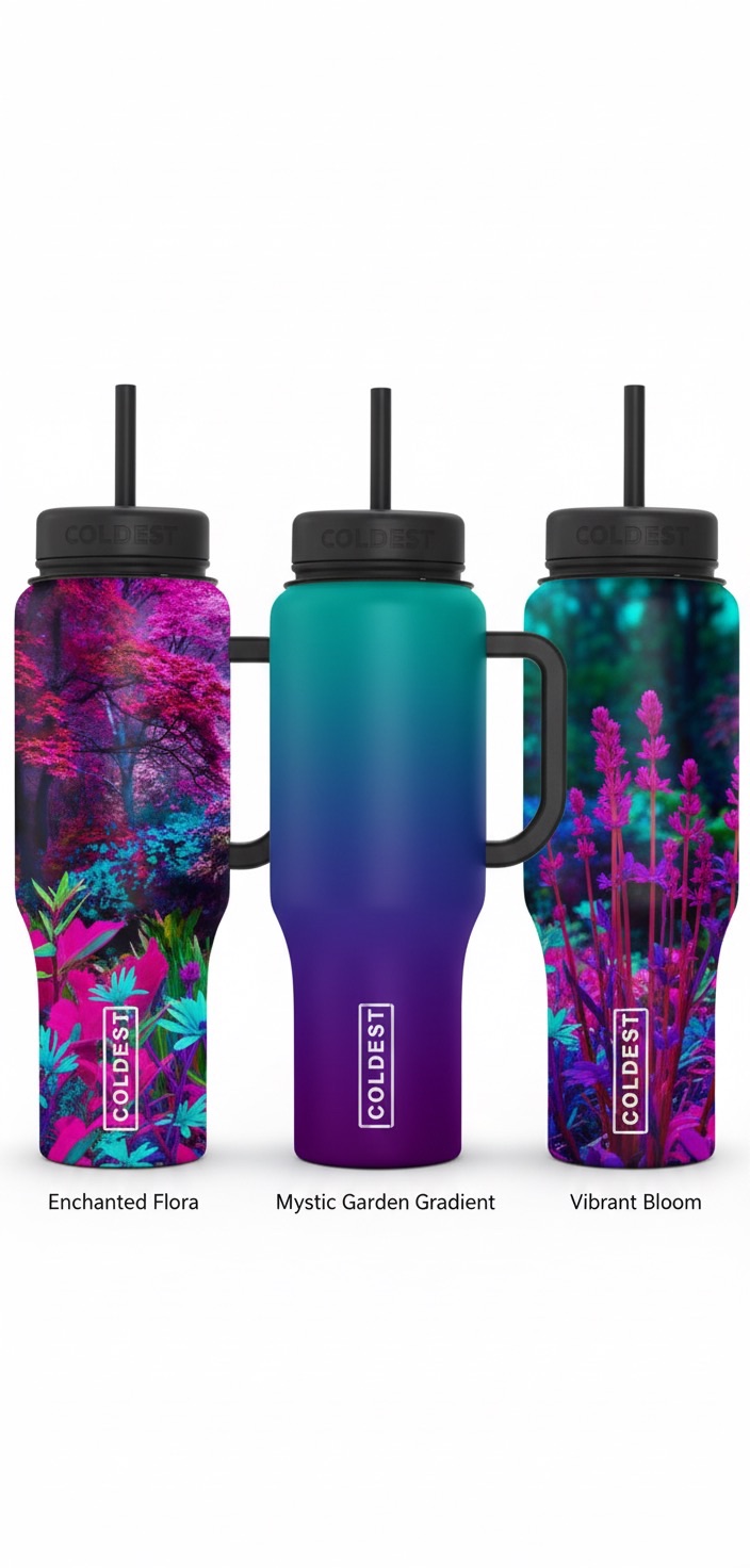 Enchanted tumblers water bottle design