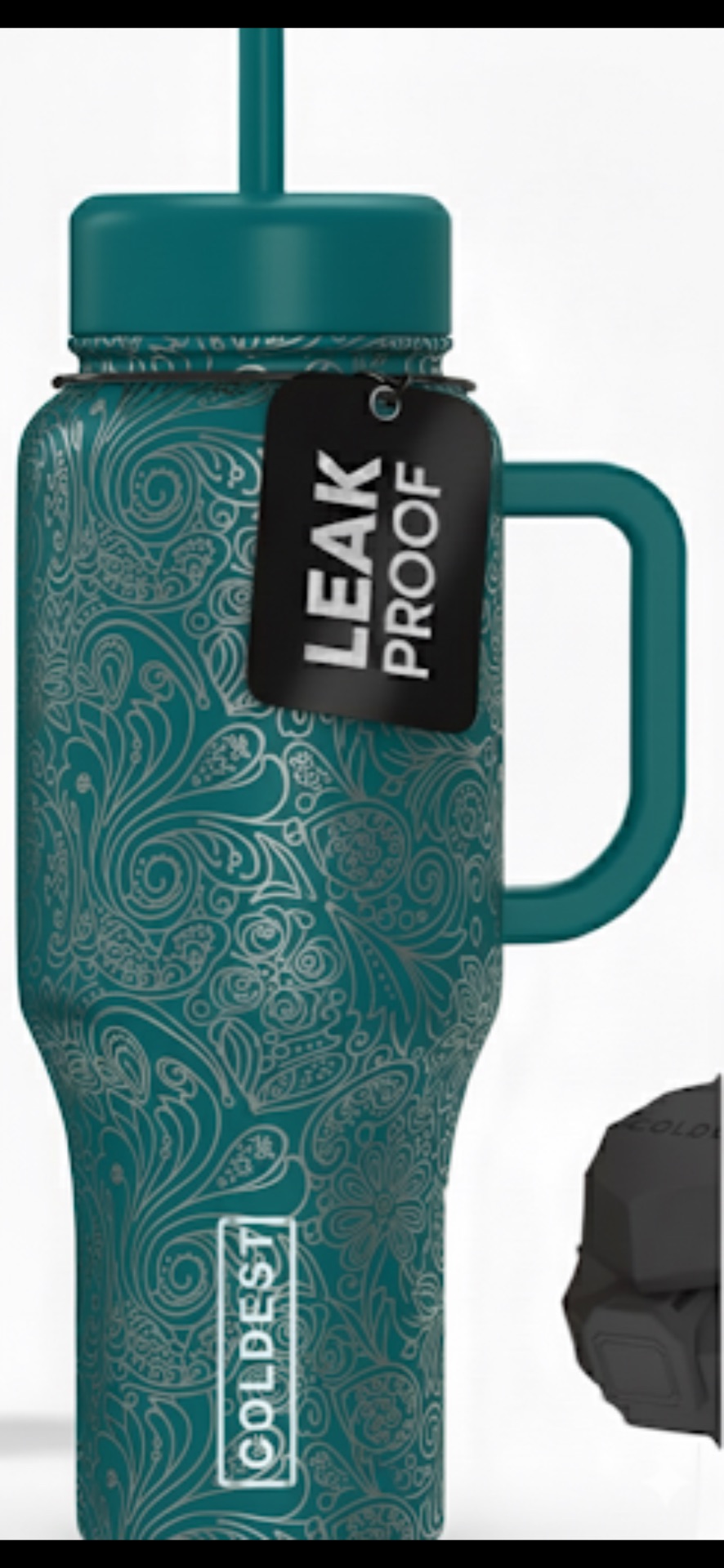 Silver swirls water bottle design