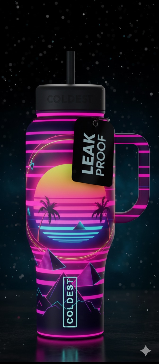 Retro water bottle design