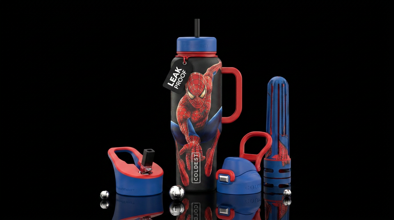 Spider man water bottle design
