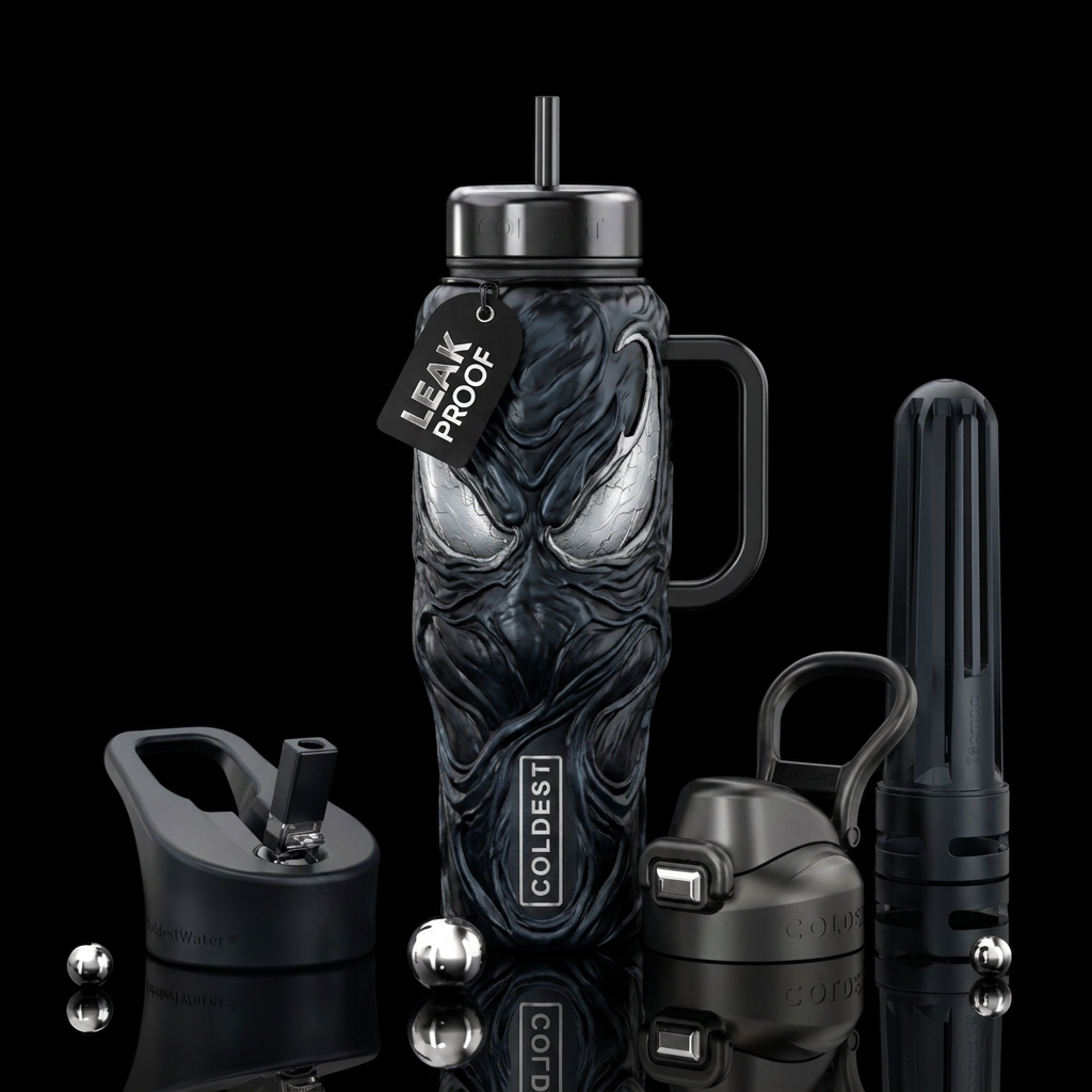 Marvel studios Venom water bottle design