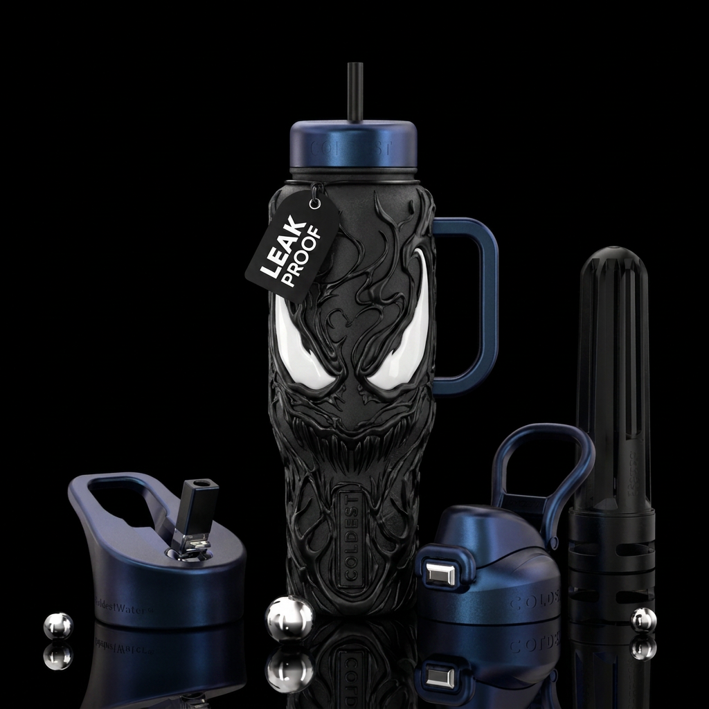 Marvel studios Venom water bottle design