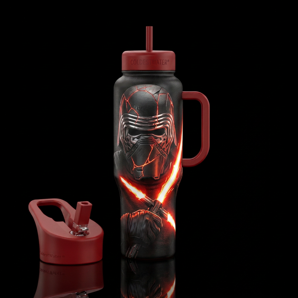 Kilo ren from Star Wars water bottle design