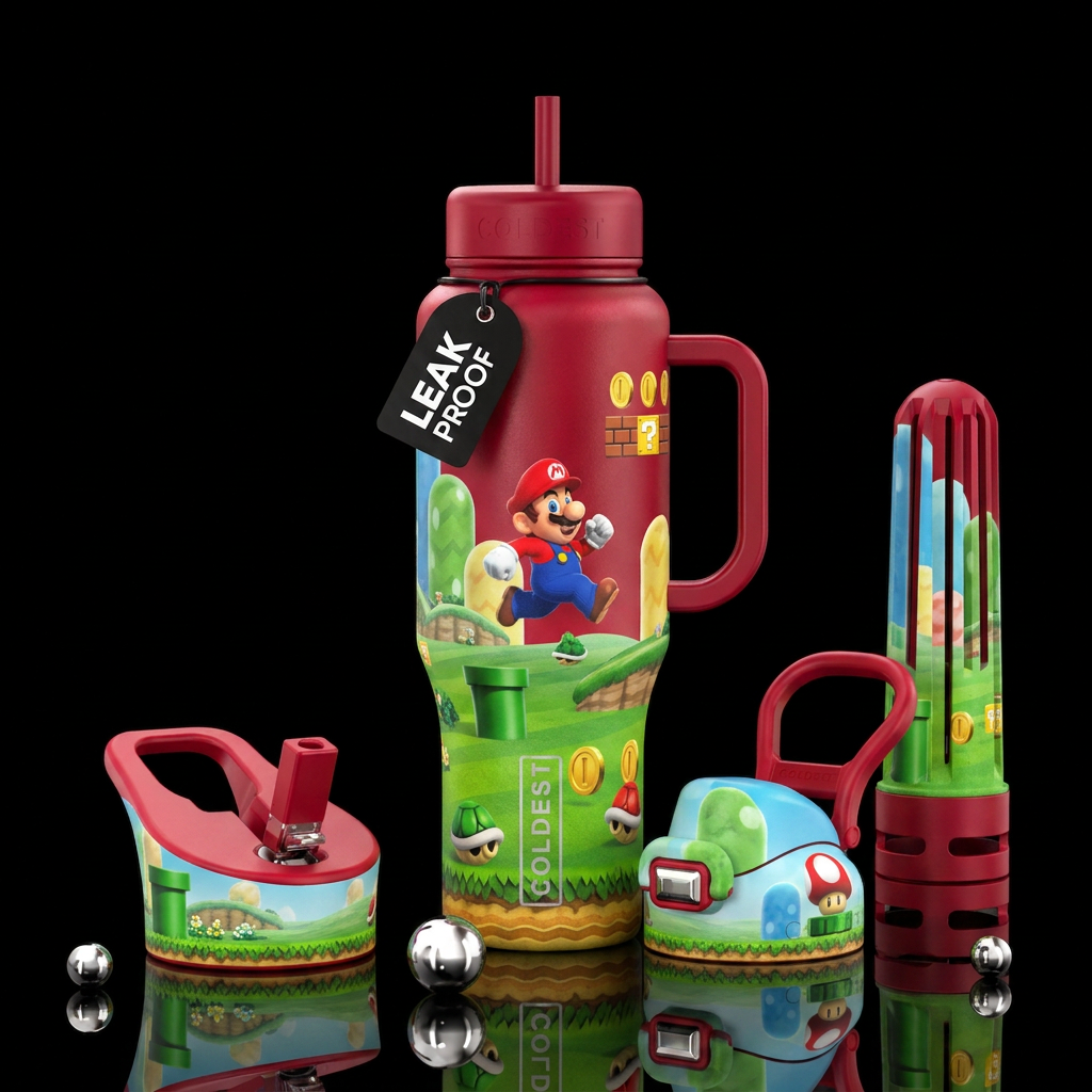 Mario water bottle design