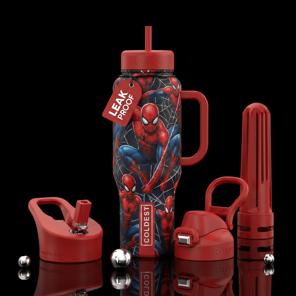 Spider man water bottle design