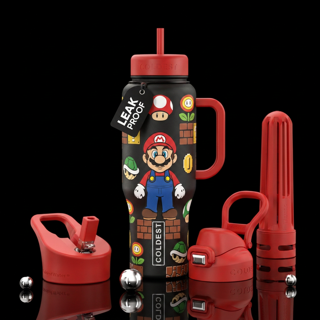 Mario water bottle design