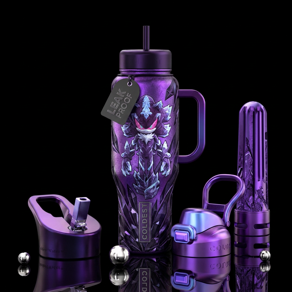 Mephiles the dark from Sonic water bottle design