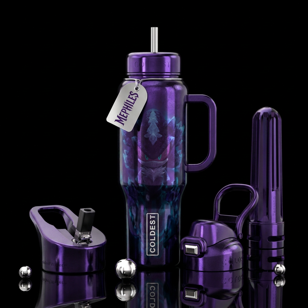 Mephiles the dark from Sonic water bottle design