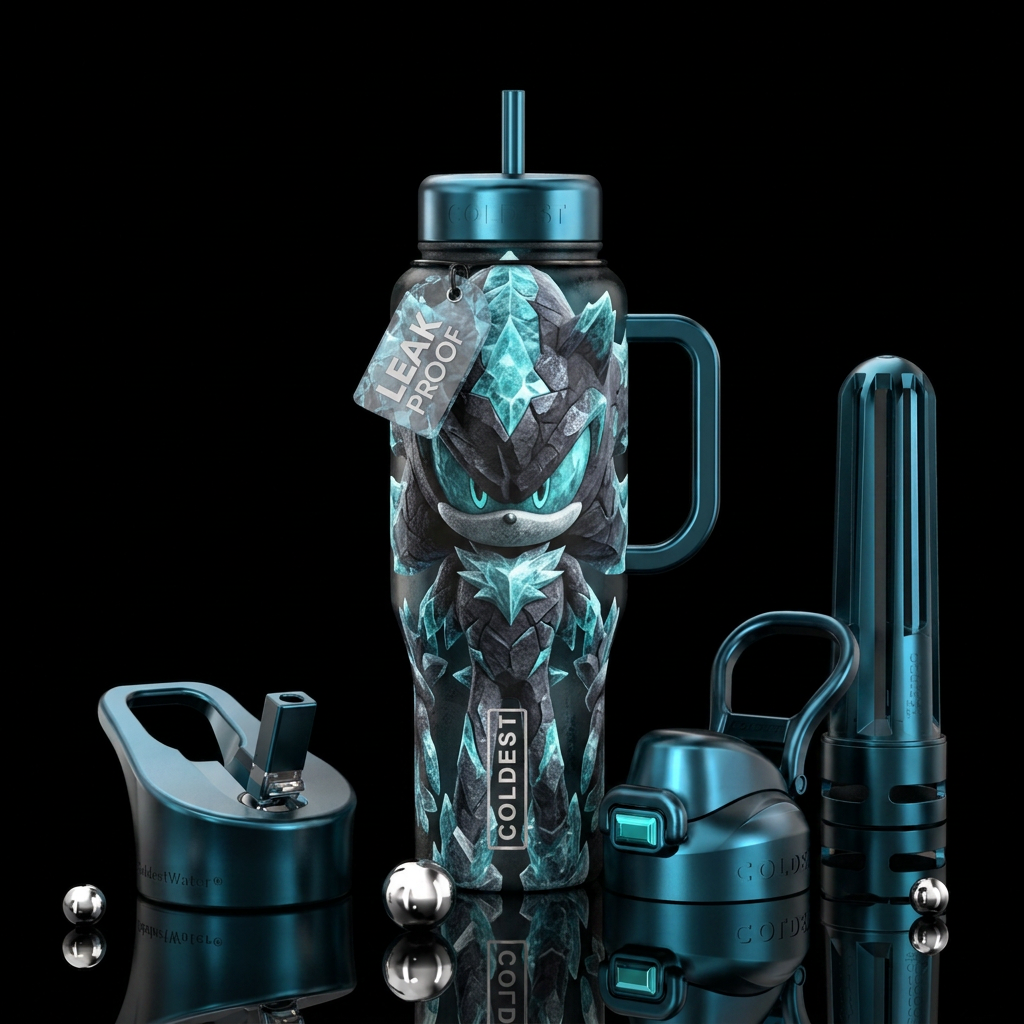 Mephiles the dark from Sonic water bottle design