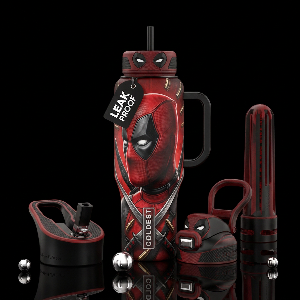 Deadpool water bottle design