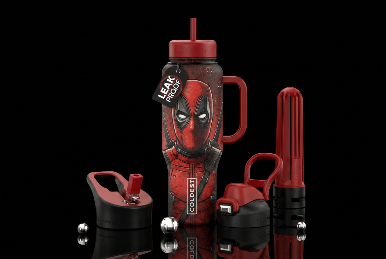 Deadpool water bottle design