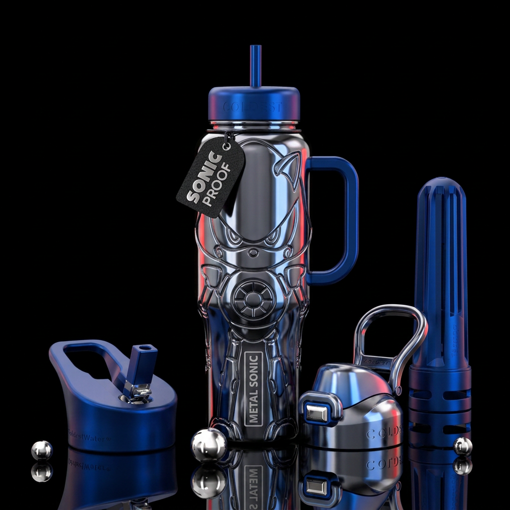 Metal sonic water bottle design