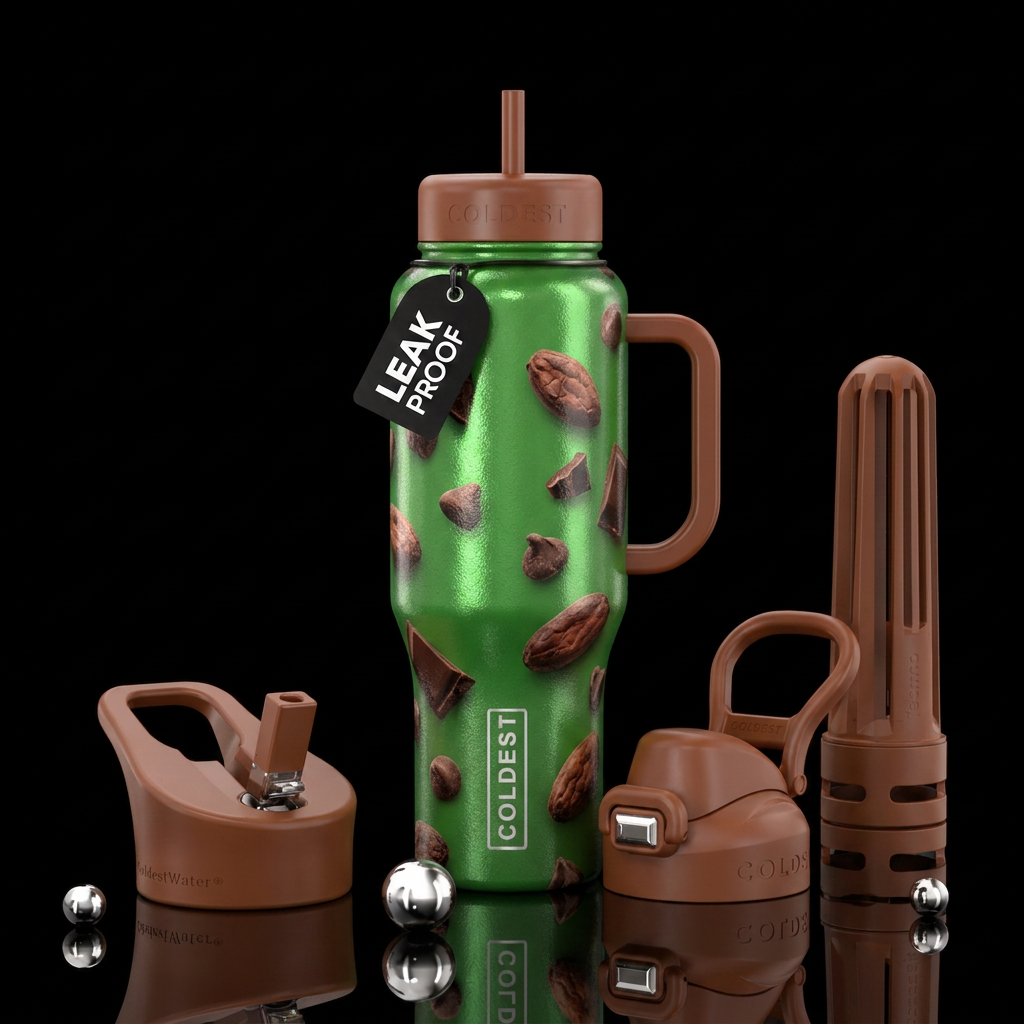 Milo and chip water bottle design