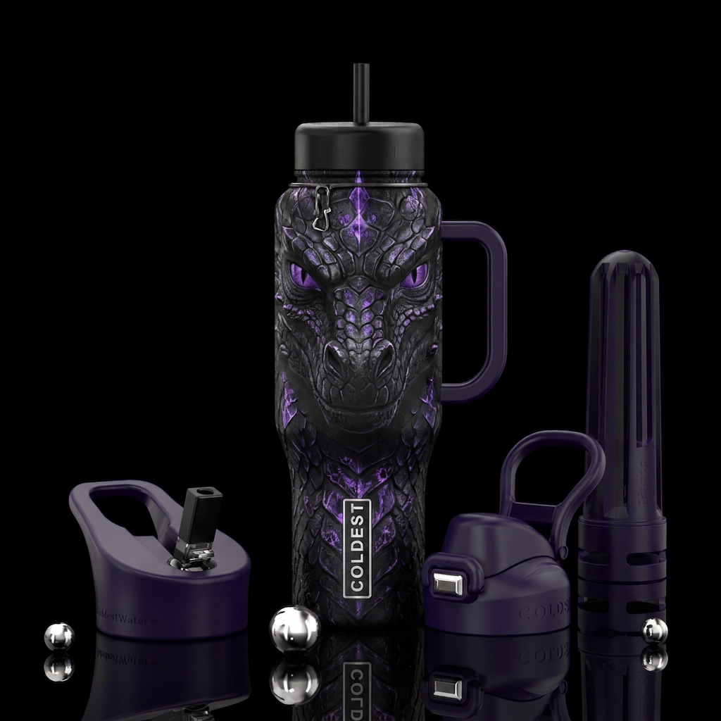 Minecraft Ender dragon water bottle design