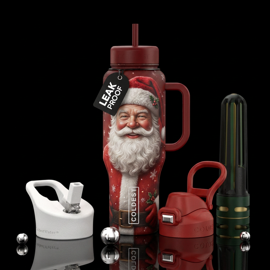 Santa clause water bottle design