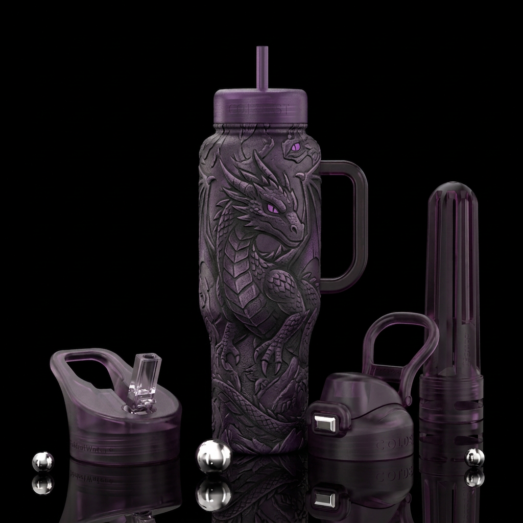 Minecraft Ender dragon water bottle design