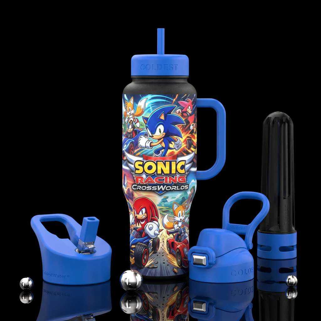 Sonic racing crossworlds water bottle design