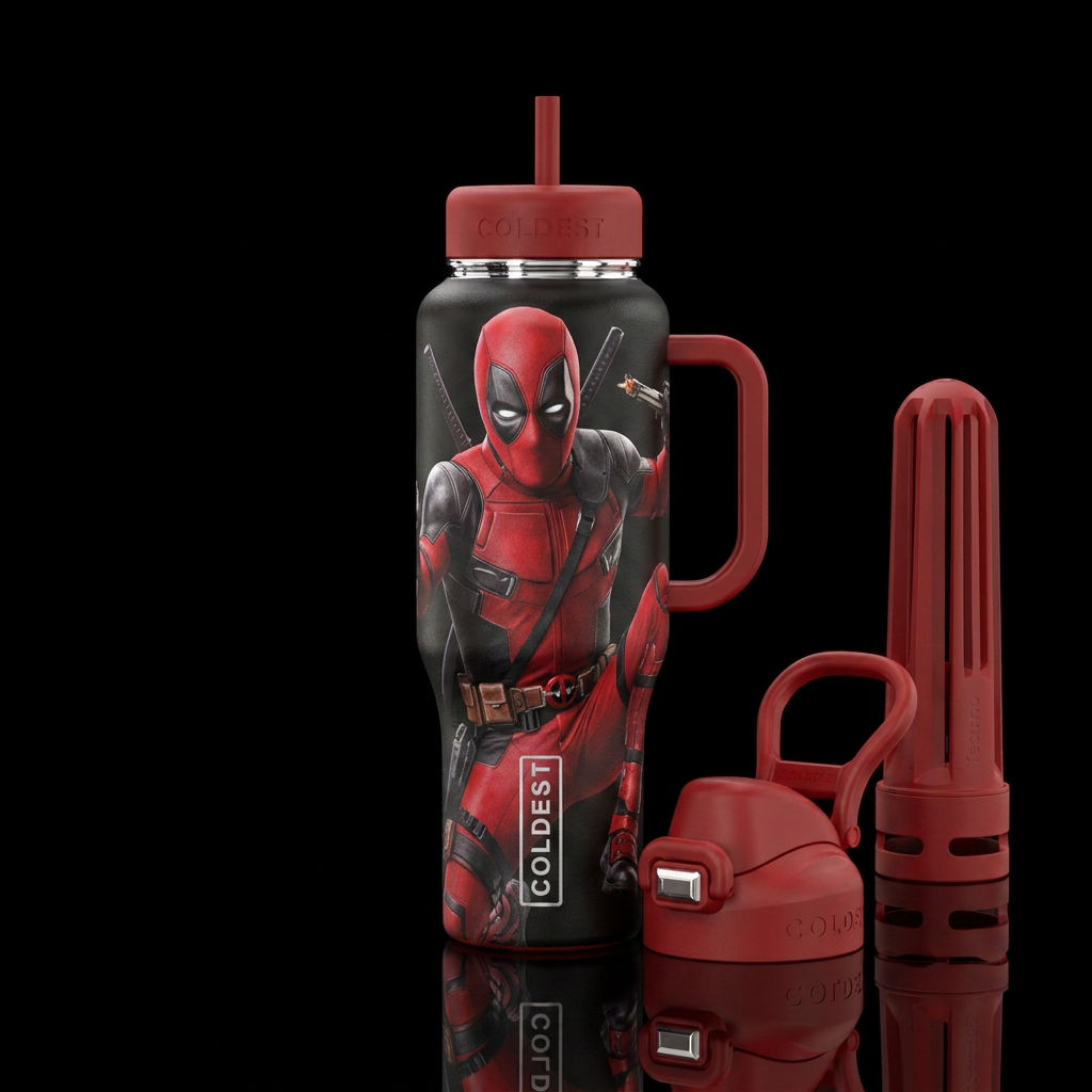 Deadpool water bottle design