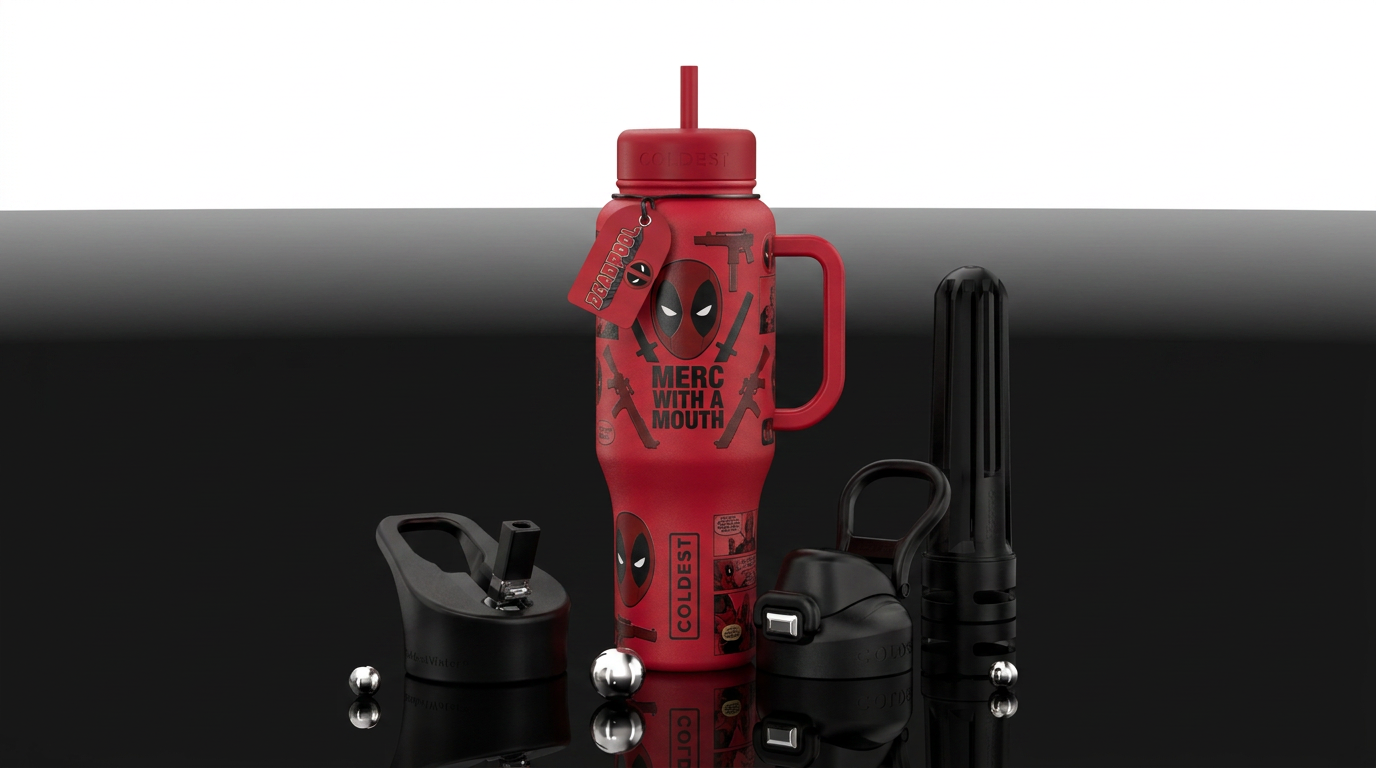 Deadpool water bottle design
