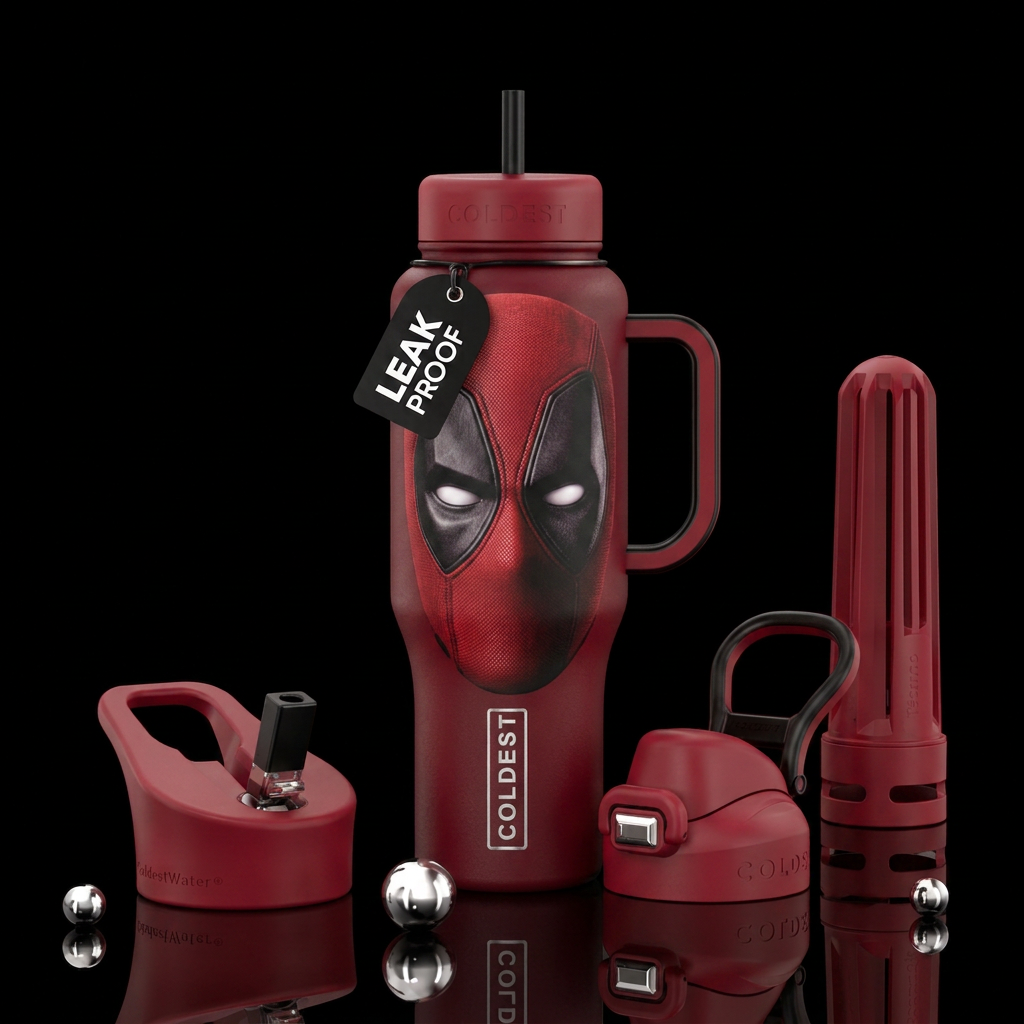 Deadpool water bottle design