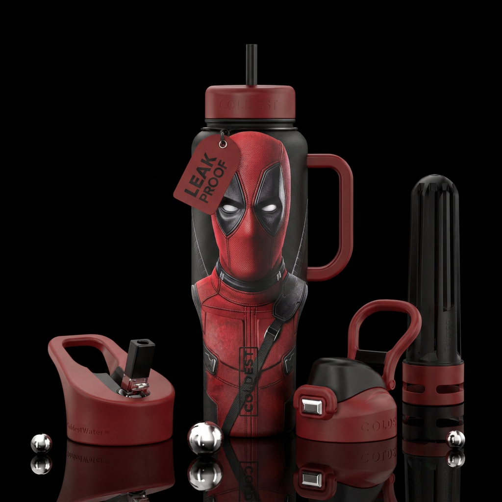 Deadpool water bottle design