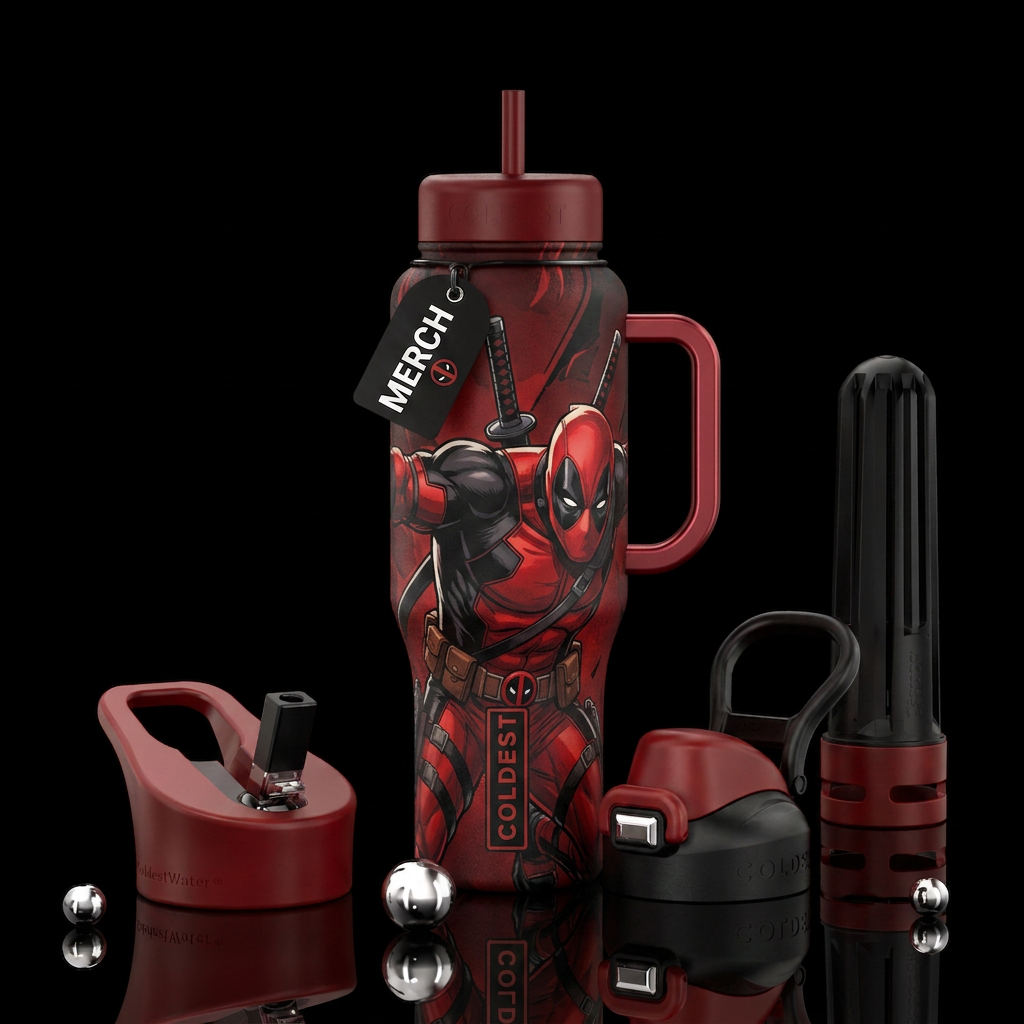 Deadpool water bottle design