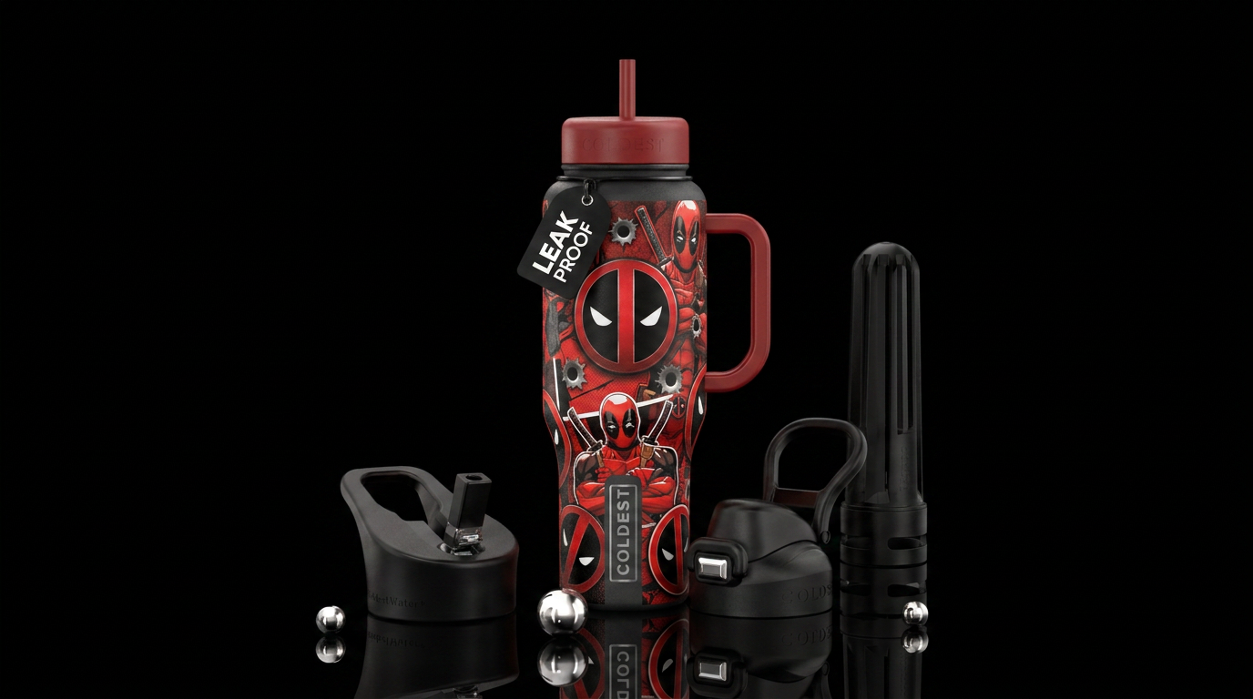 Deadpool water bottle design