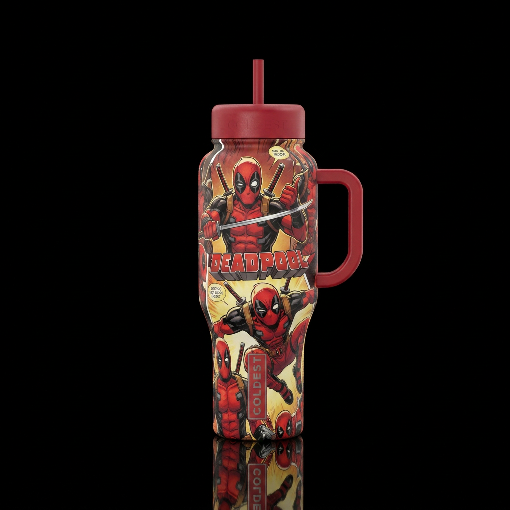 Deadpool water bottle design
